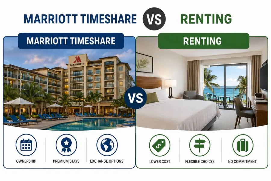 Comparison of Marriott Vacation Club ownership versus renting options for travelers and owners in 2026
