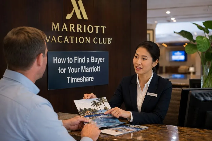 Marriott Vacation Club owner connecting with potential buyers through resale companies, brokers, and online marketplaces