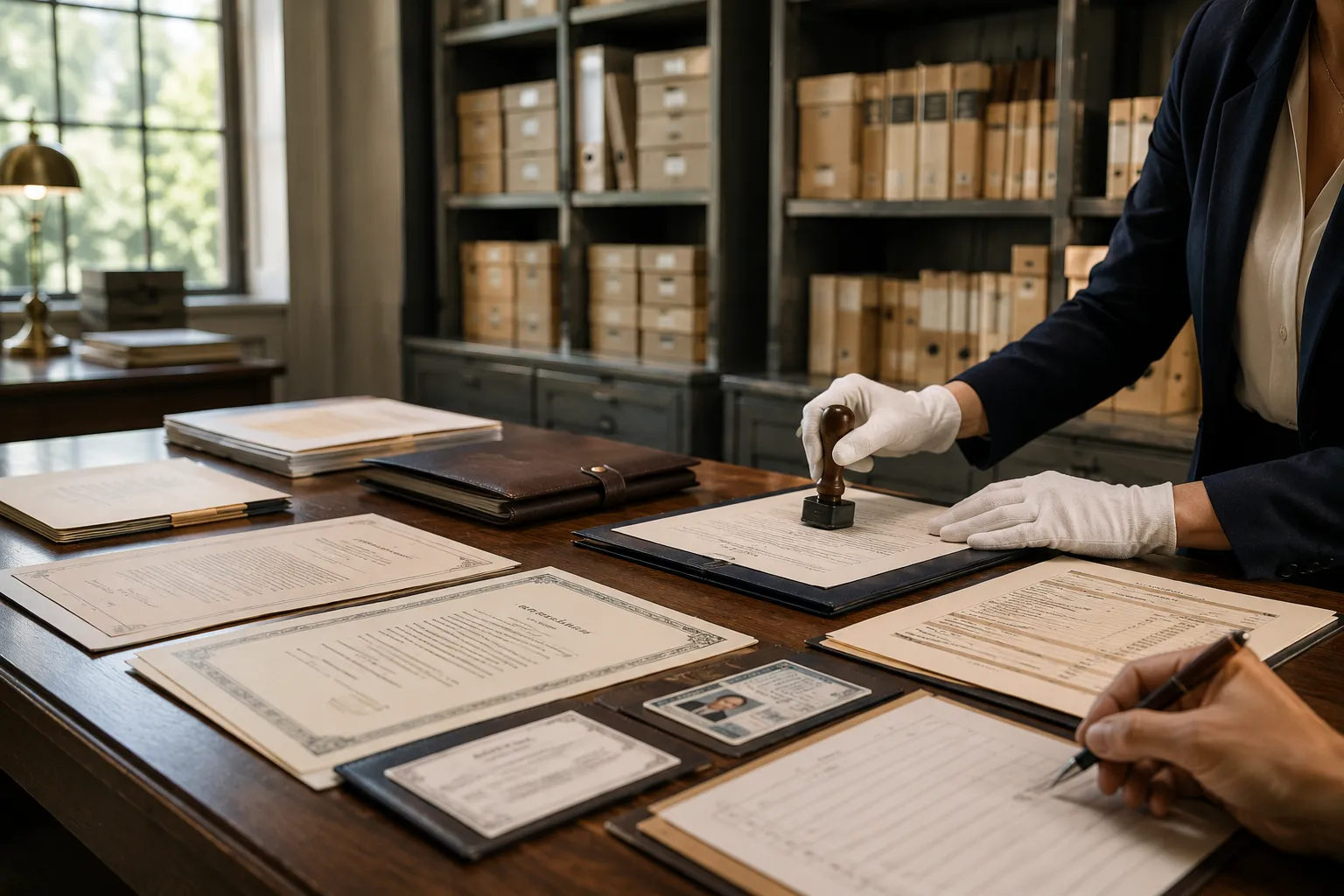 Owner organizing important documents before selling a timeshare