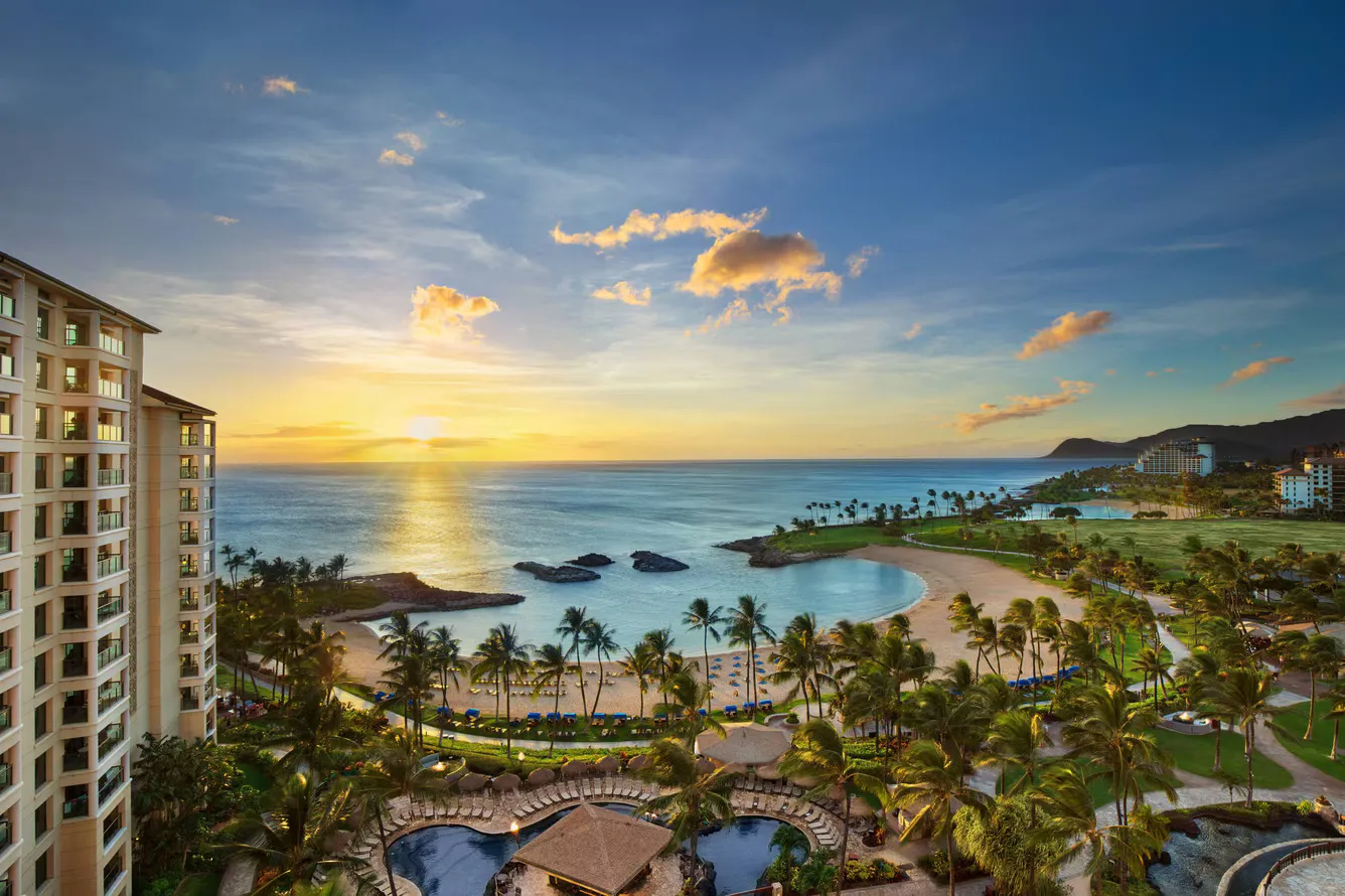 Marriott Ko Olina Beach Club oceanfront villas and lagoon in Hawaii